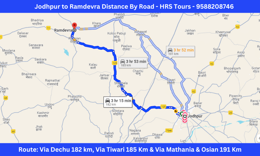 self drive car from jodhpur to ramdevra trip google map best route -min