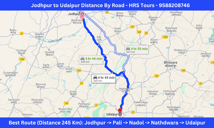 self drive car from jodhpur to udaipur trip google map best route -min